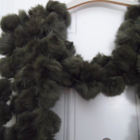 J. Crew Factory Green Pom-Pom Scarf - Picture 7 of 10